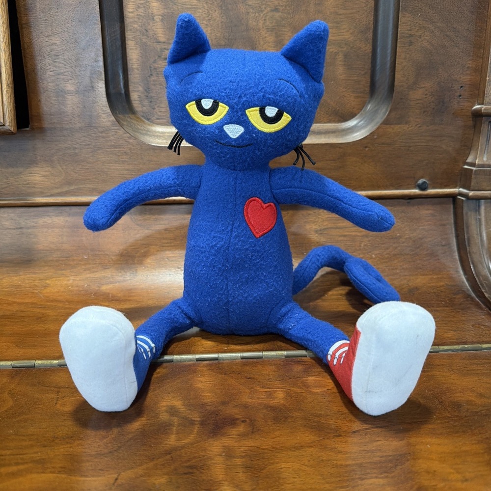 Pete The Cat Doll Stuffed Animal 14.5" Plush with Red Blue Sneakers Merry Makers